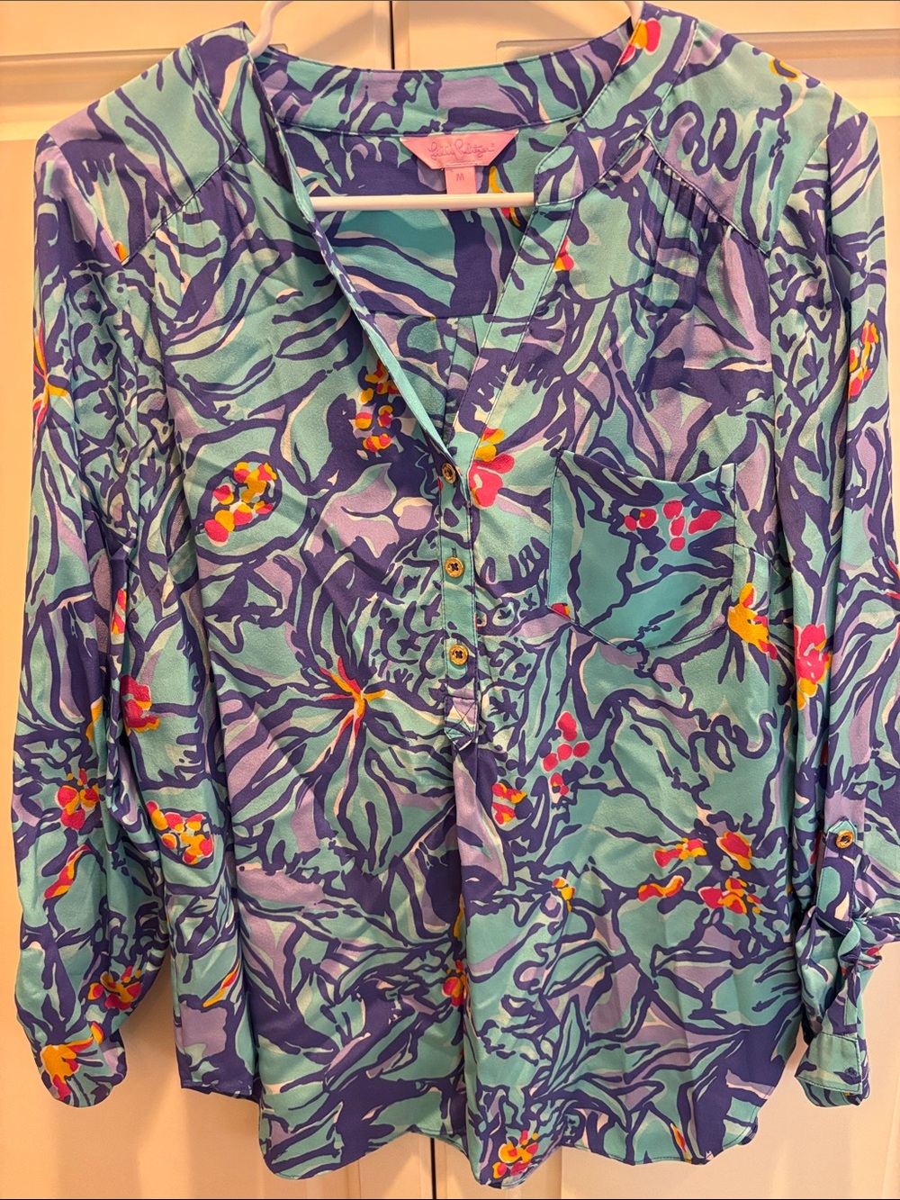 Lilly Pulitzer Button-Front Blouse - Size Medium